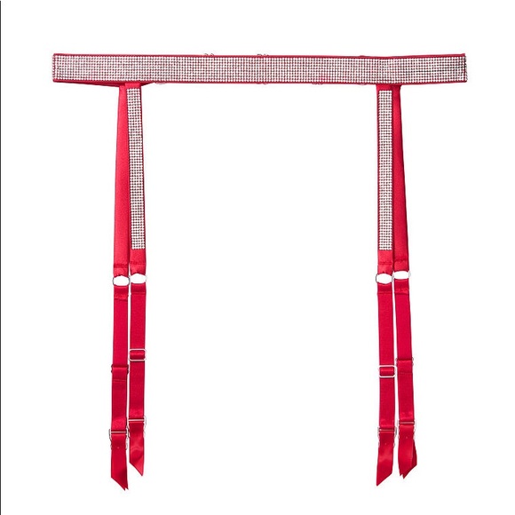 M/L Victoria’s Secret red shine strap garter belt - Picture 7 of 7